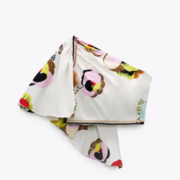 NWT ZARA PRINTED ASYMMETRICAL TOP - Picture 6 of 8